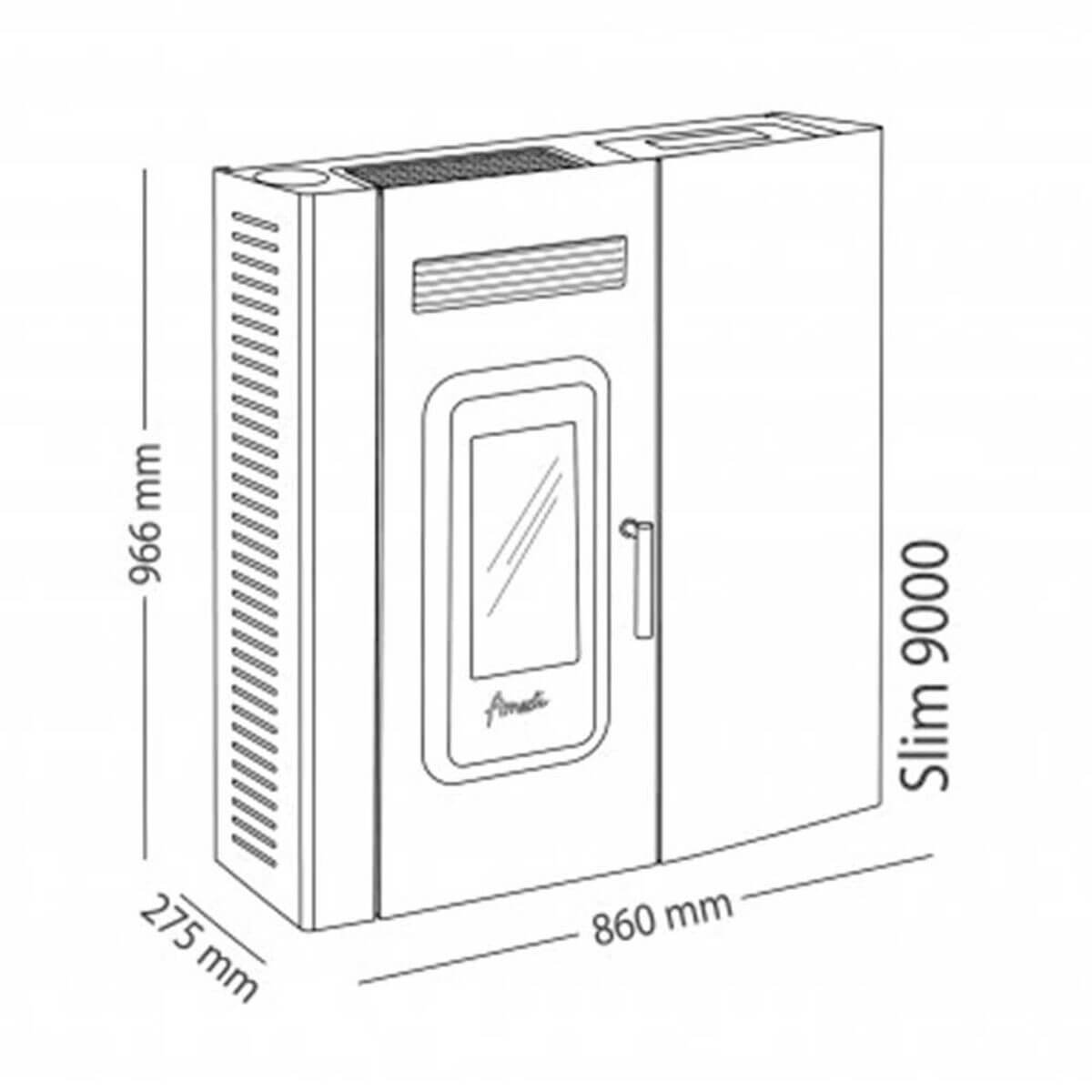 Estufa a Pellet Amesti Slim 9000 - Imagen 6